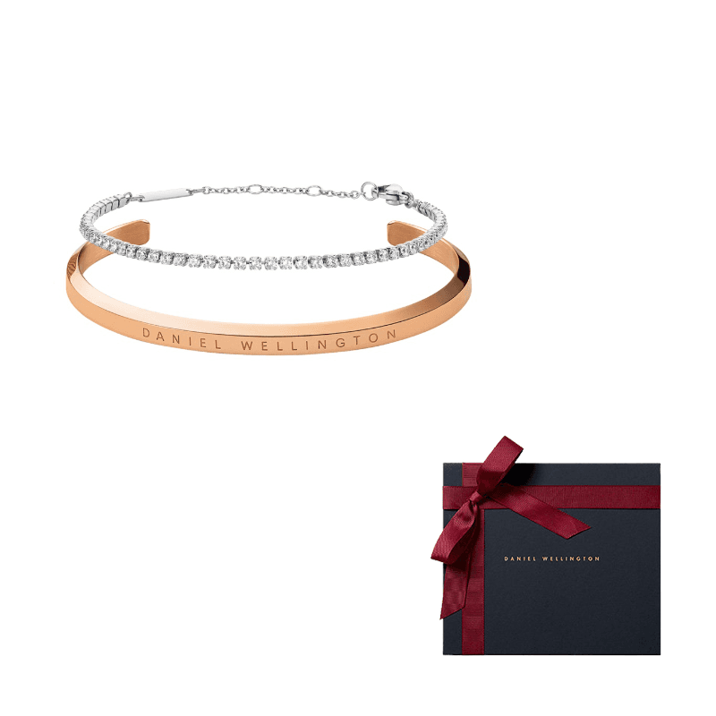 Daniel Wellington Synthetic Cubic Zirconia Stainless Steel , Karat Gold Coating Layer Bangle Combo Tool Sets