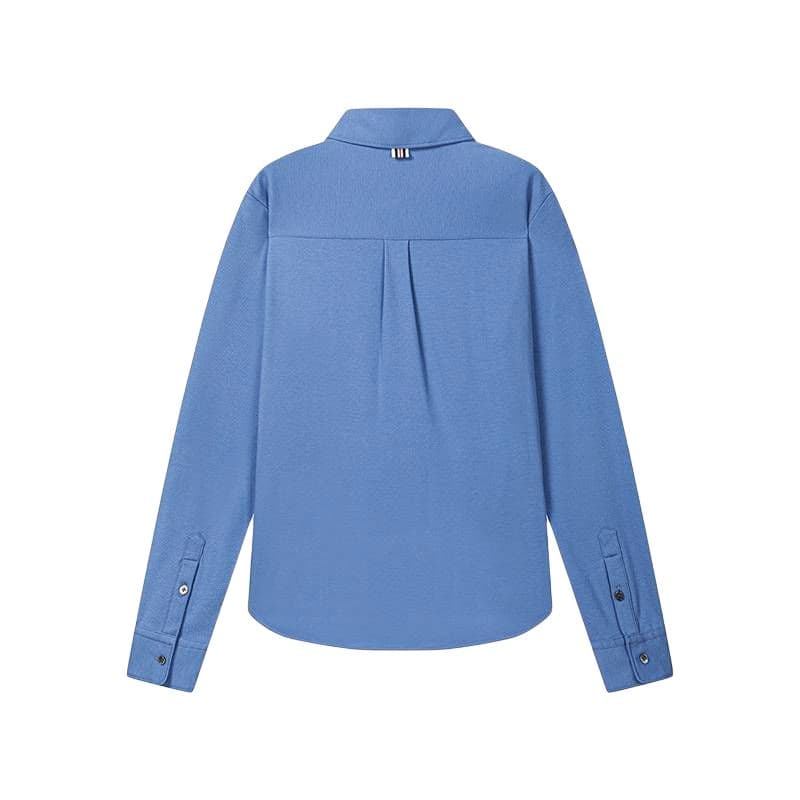 FILA Heritage Shirts Imitation Denim Blue Lapel Moderate