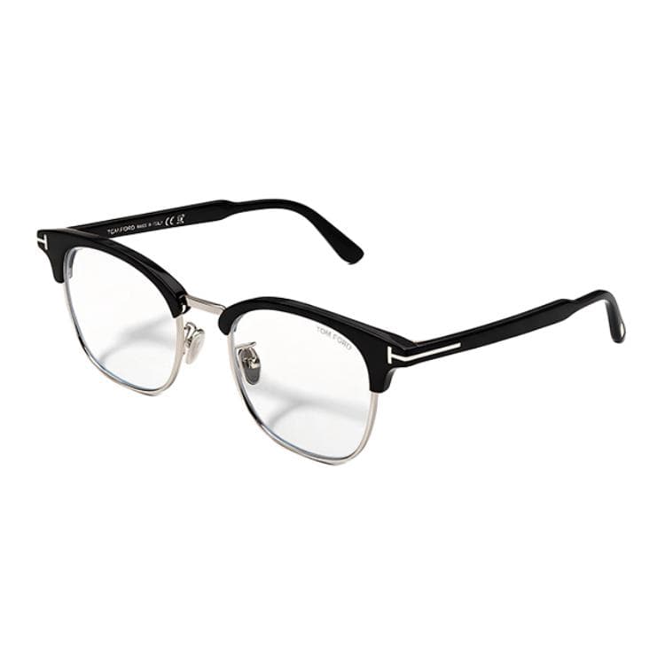 TOM FORD Plate Metal Square Prescription Black