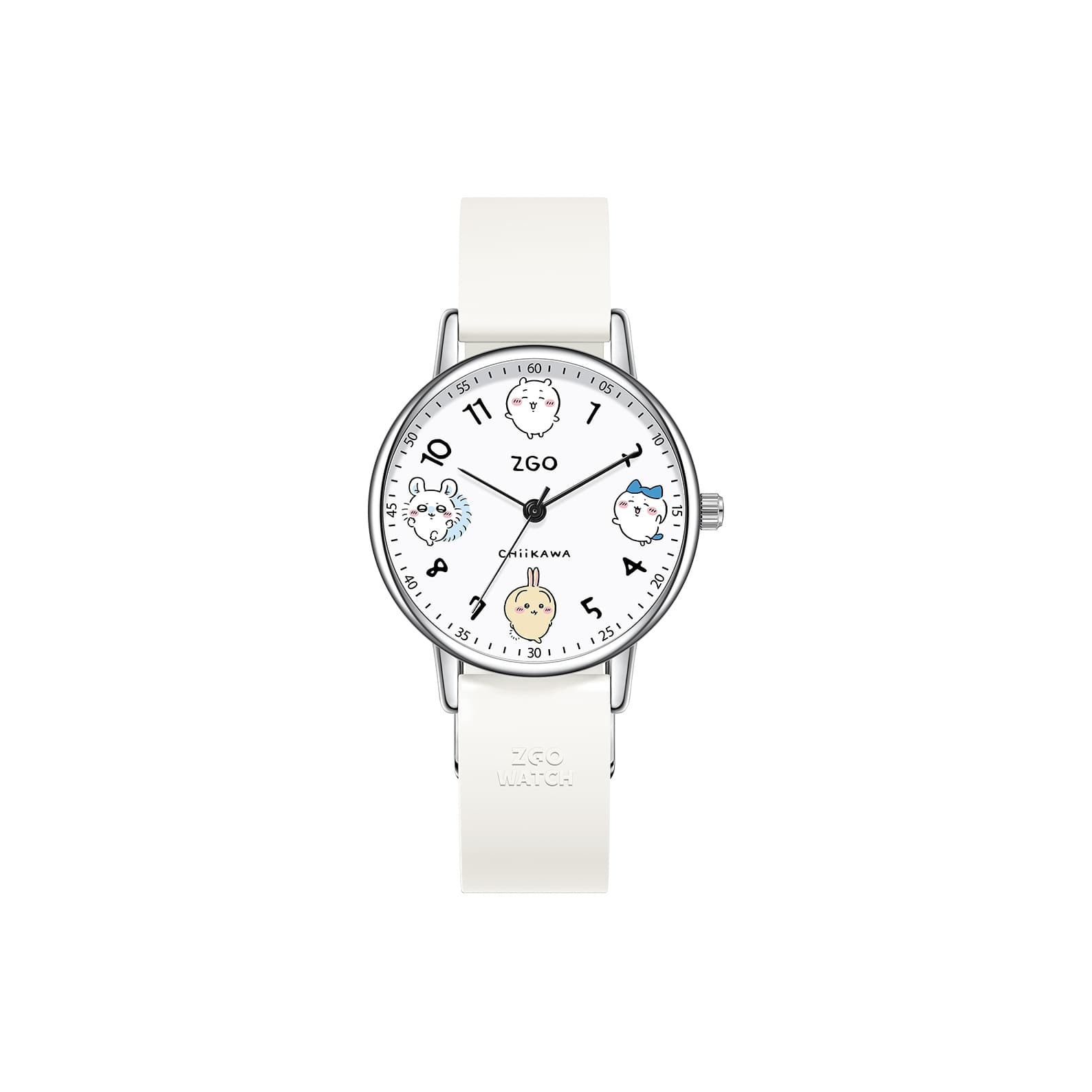 Zgo Chiikawa Collaboration Quartz Movement Silicone Strap Watch Watch White Dial Waterproof