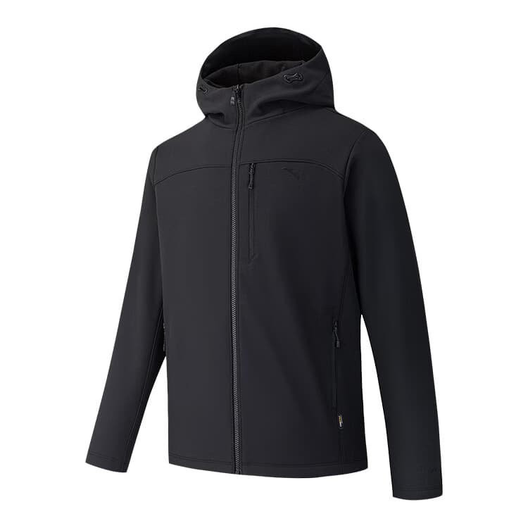 ANTA Jackets Black Hooded (Nondetachable) Thickened