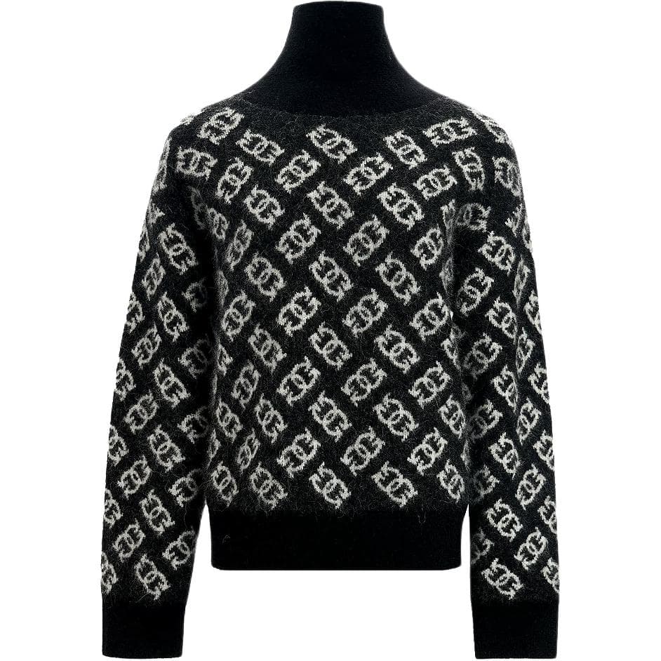 PINKO Sweaters Black Pattern Turtleneck Moderate