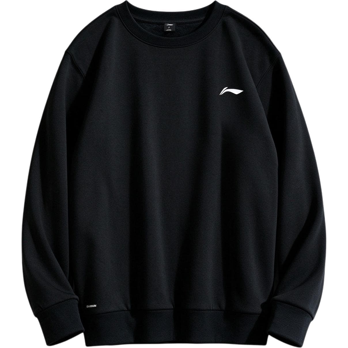 LiNing Sweatshirts Black (FleeceLined) Crew Neck Thickened Straight Fit