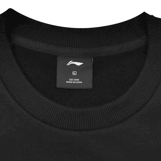 LiNing Sweatshirts Black (FleeceLined) Crew Neck Thickened Straight Fit