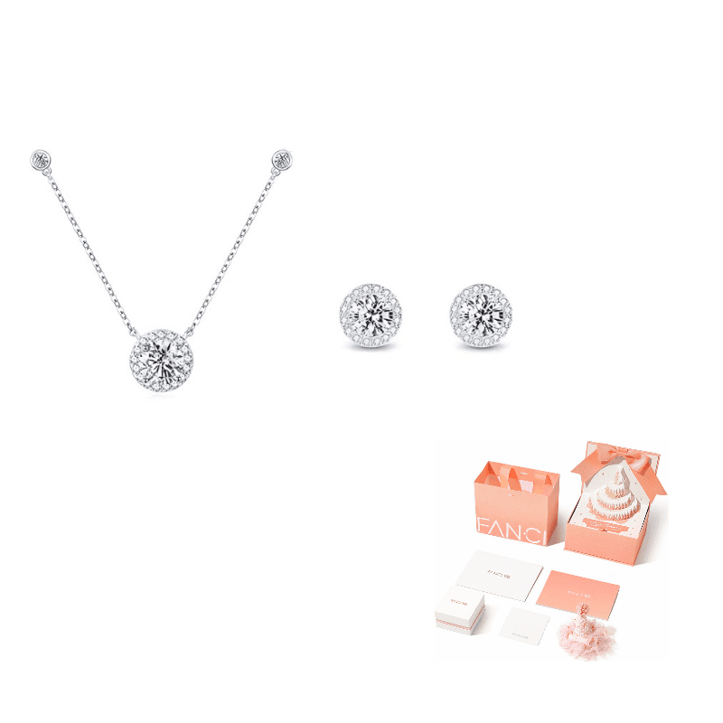 FANCI Star Dot Collection 925 Sterling Silver Synthetic Cubic Zirconia Necklaces