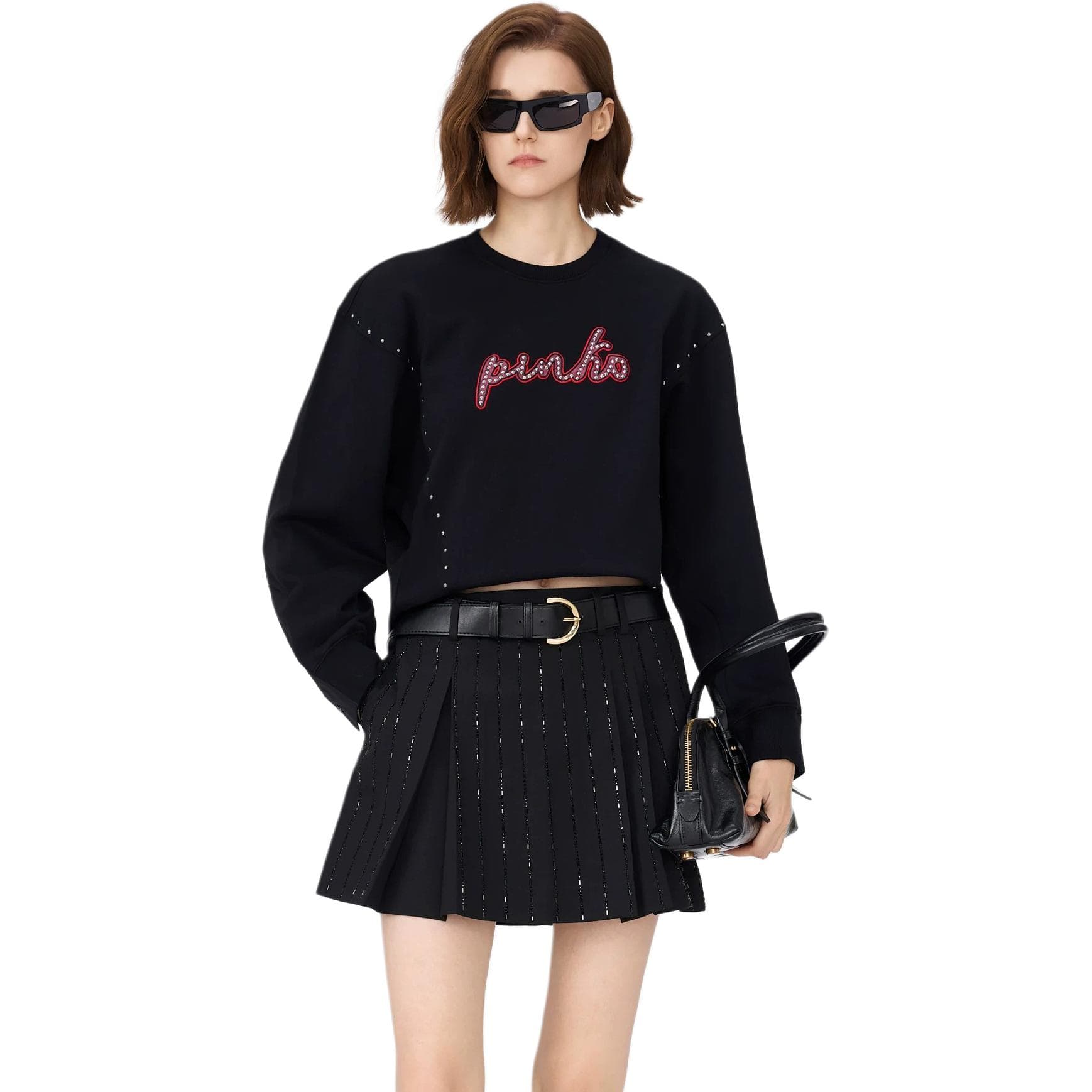PINKO Sweatshirts Black Crew Neck Moderate