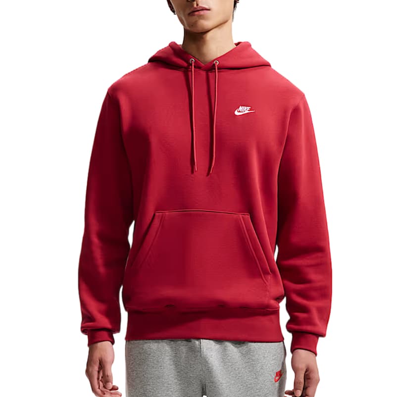 Nike Club Sweatshirts Dark Red/Dark Red/White Hooded (Nondetachable) Moderate