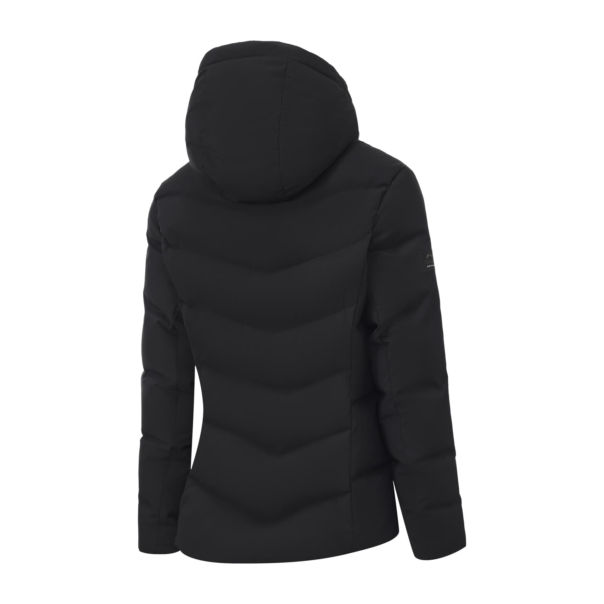 LiNing Down Jackets Black Hooded (Nondetachable) Thickened Nippedin Waist