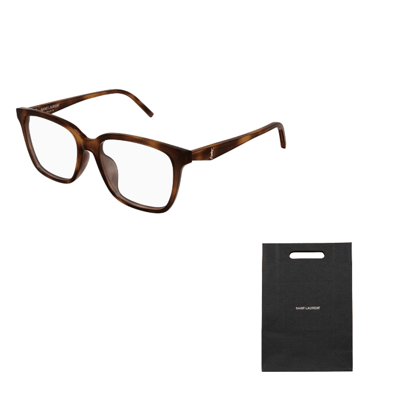 SAINT LAURENT Acetate Rectangular Prescription Tortoiseshell