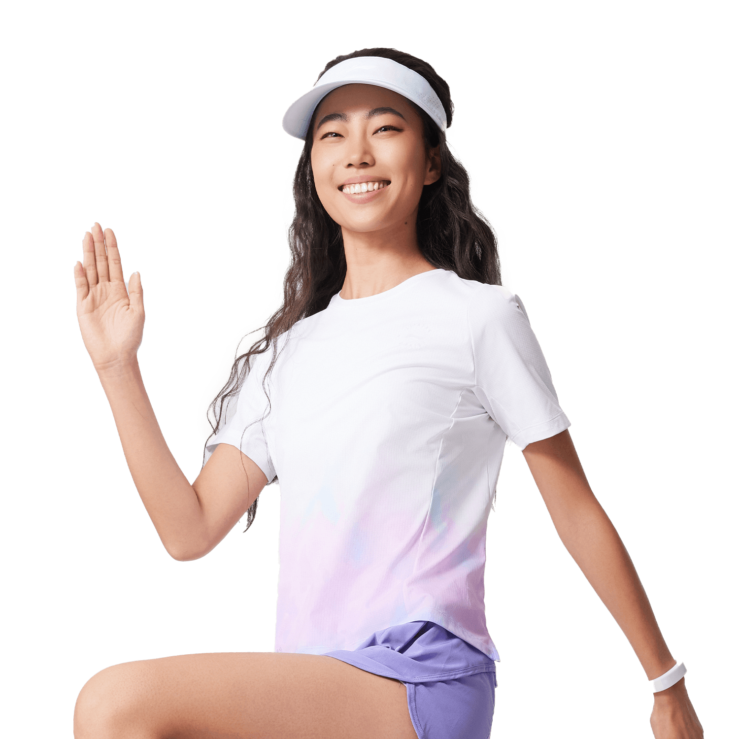 Li Ning Collection T Shirt Standard White/Sky Blue/Condensed Purple/Flowing Pink All Over Print