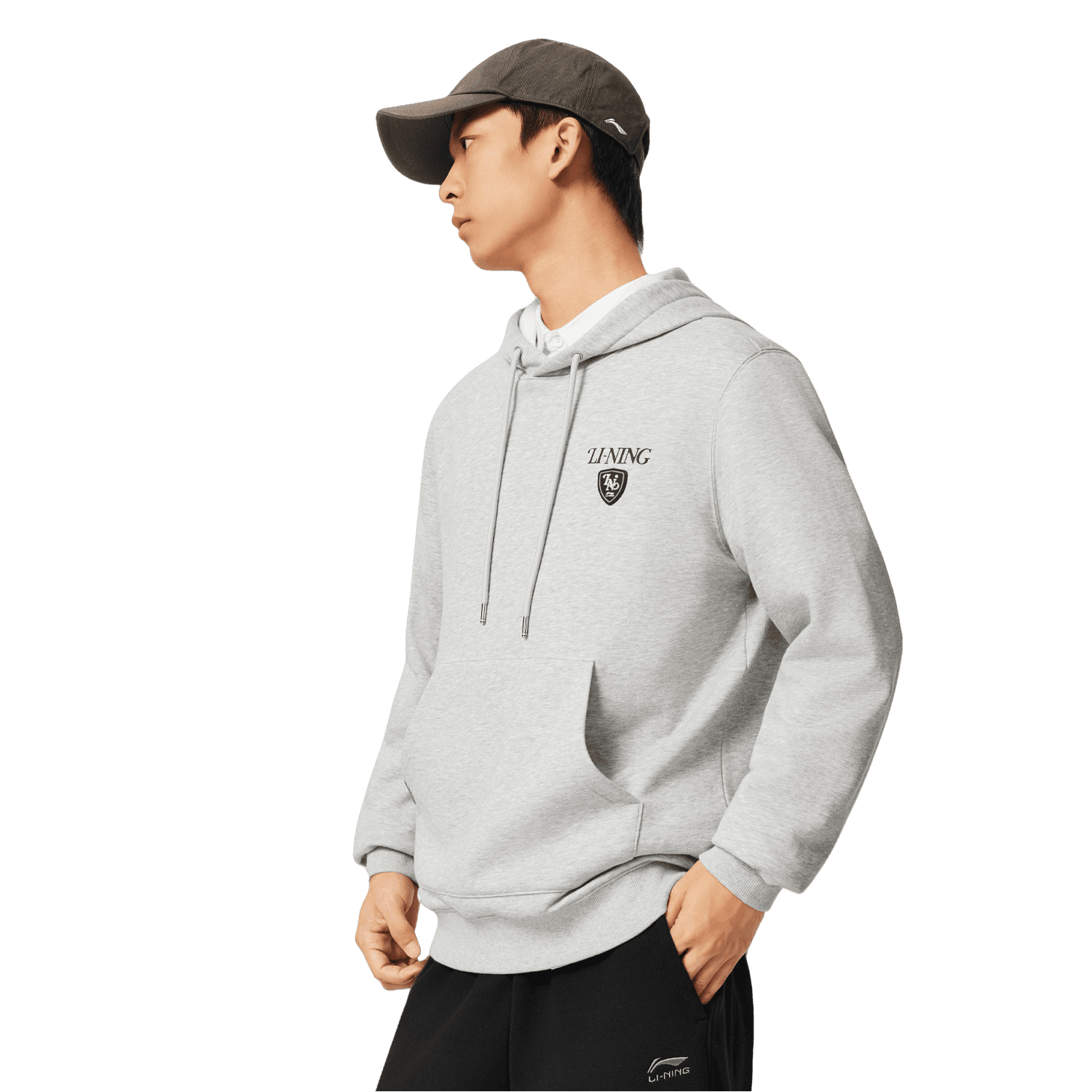 Li Ning Sports Life Collection Fleece Lined Thermal Hooded Sports Versatile Letter Sweatshirt