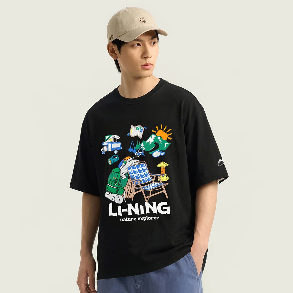Li Ning Sports Life Collection T Shirt Black