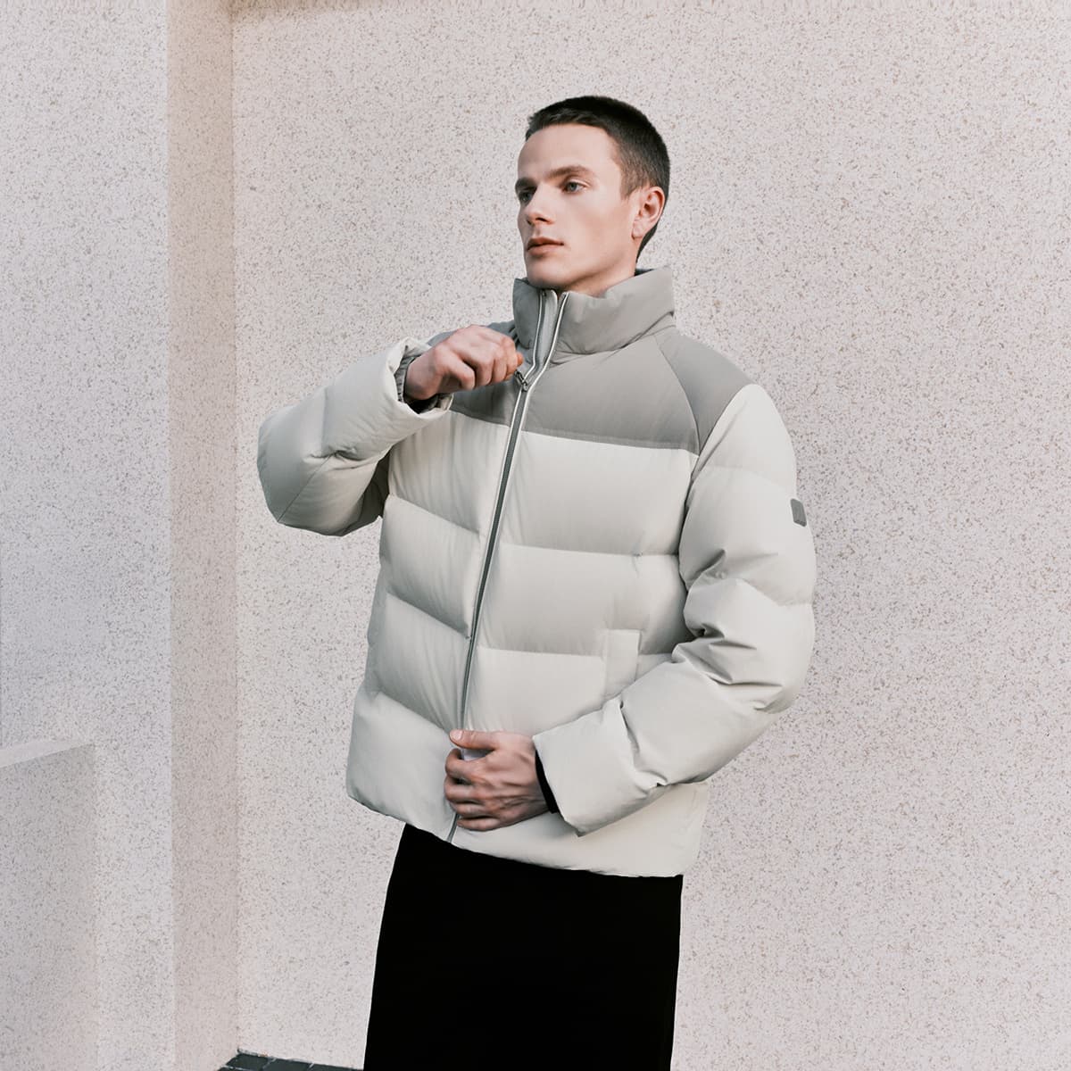 Semir Down Jackets Stand Collar Without Hood Moderate Straight Fit