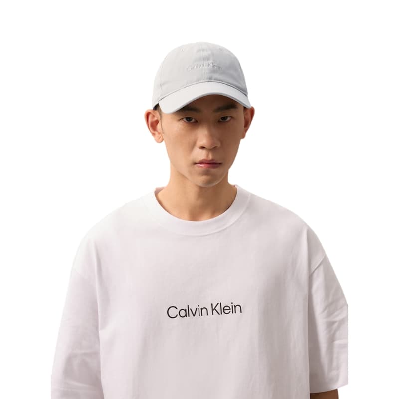 CALVIN KLEIN Cotton Baseball Caps Pearl Gray