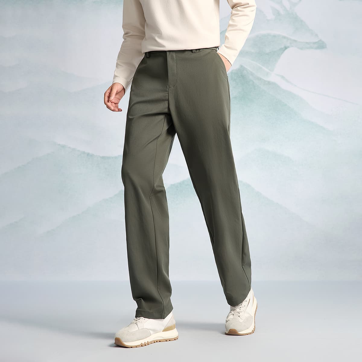 HLA Dark Green 9Q Moderate Straight Fit