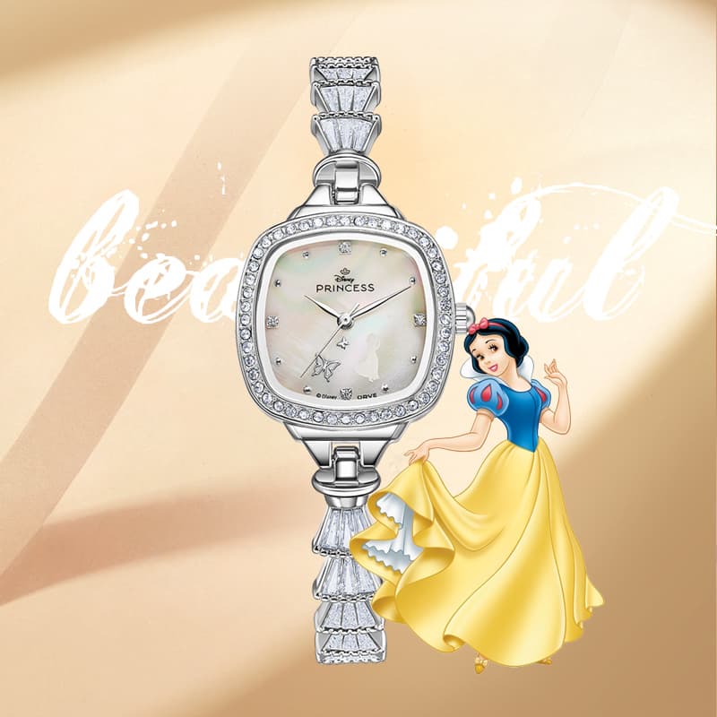 Disney Princess Quartz Movement Alloy Strap Watch Watch White Dial