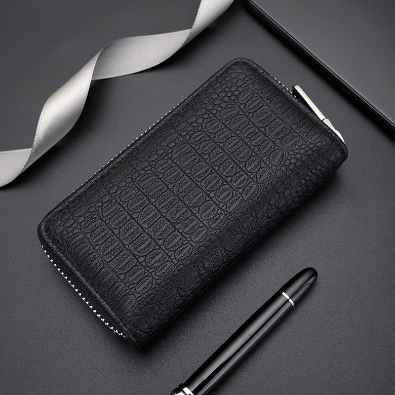 SEPTWOLVES Sheepskin Key Pouch Black
