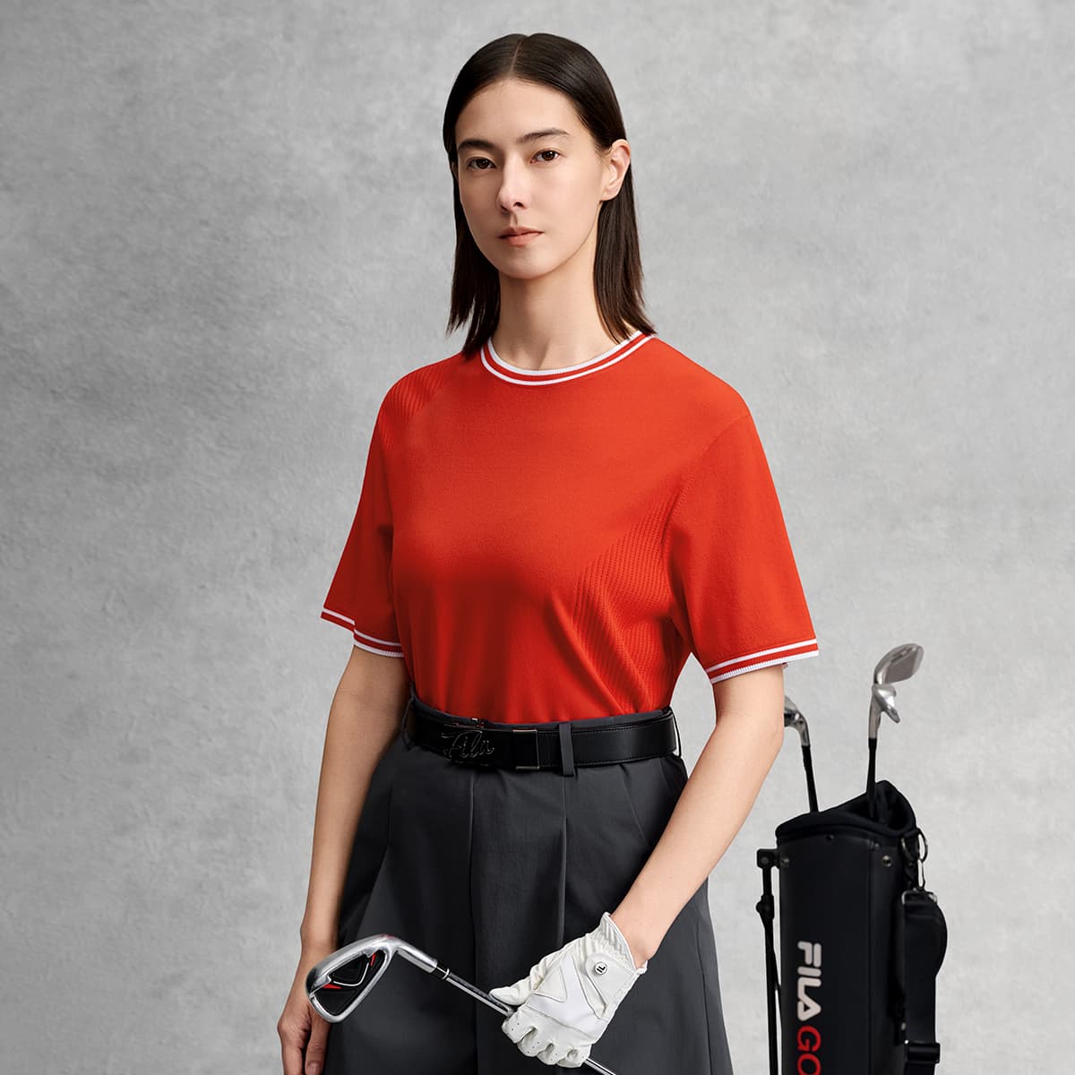 FILA Golf Knitwear Persimmon Red