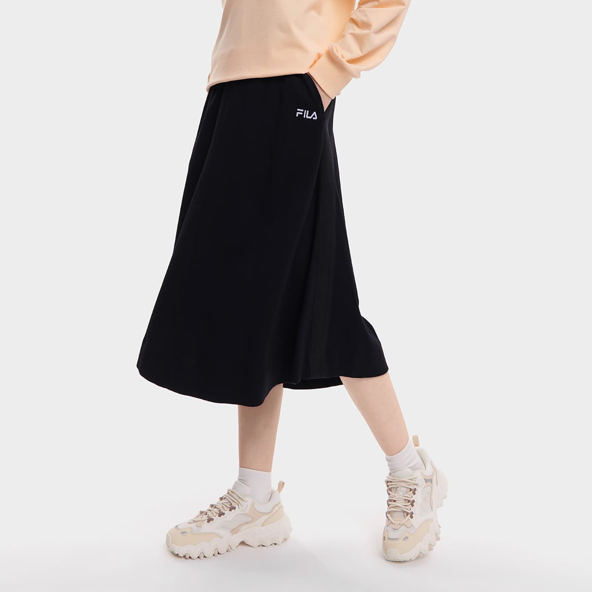 FILA Long Skirt Pitch Black