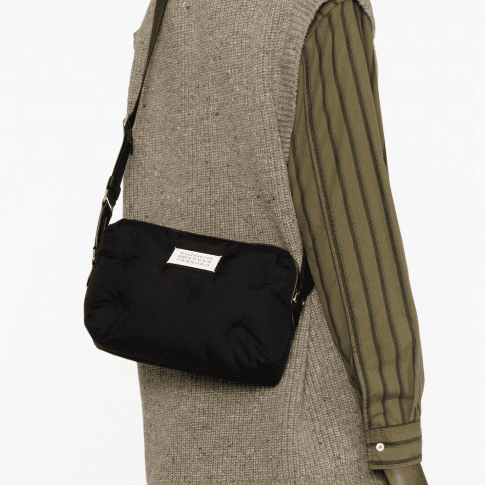 Maison Margiela Calfskin Crossbody Bag, Shoulder Bag Black
