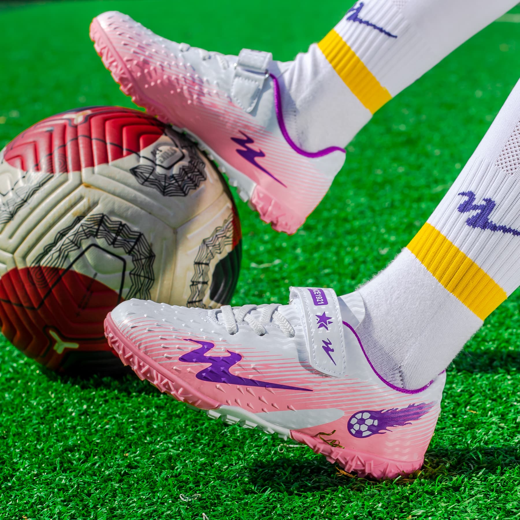DOUBLE STAR 88 Soccer White Purple Pink