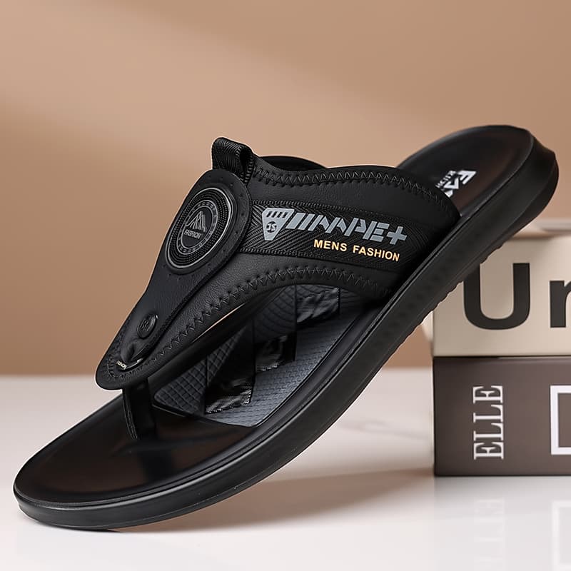 GONGFUHUOBAN Flip Flops Black