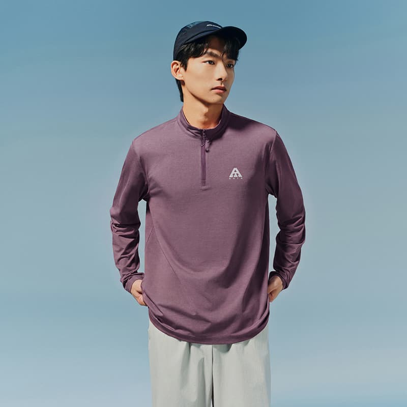 ANTA TShirts Iridescent Purple Gray3 HalfTurtleneck