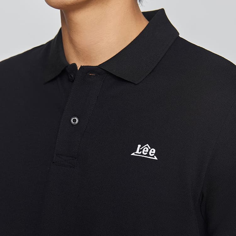 Lee Polo Shirts Black Lapel Moderate Straight Fit