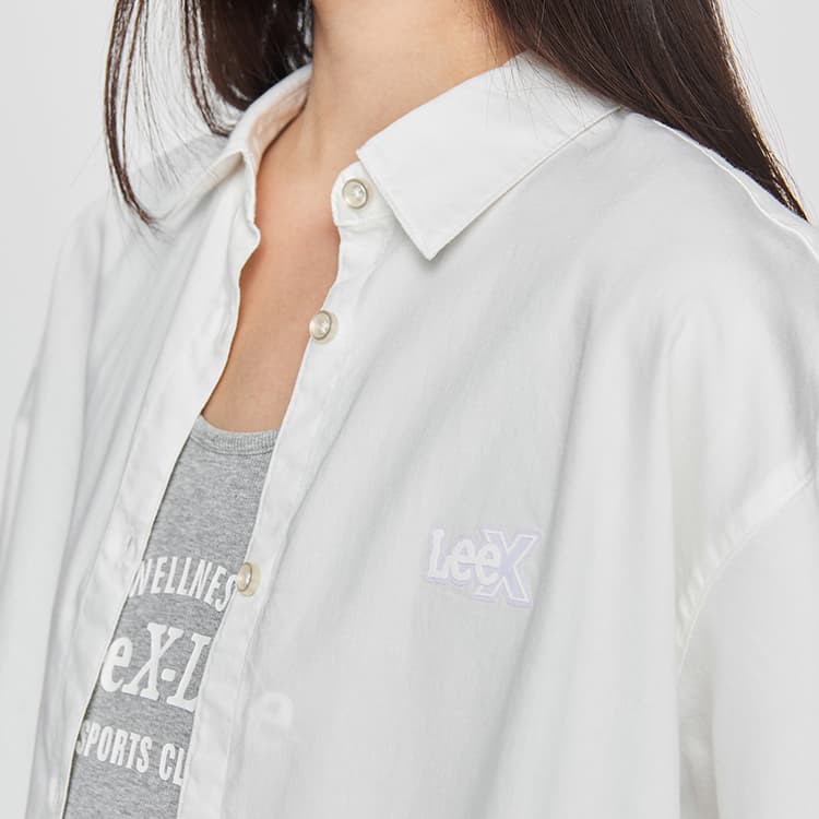 Lee Shirts White Lapel Moderate Shirt