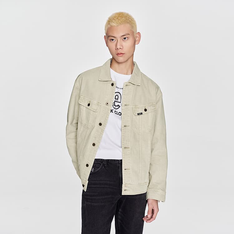 Lee Jackets Light Asphalt Gray Lapel Moderate Straight Fit