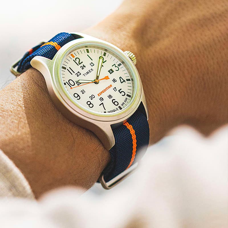 TIMEX Expedition Series Wrist Quartz Movement Canvas Strap White Dial
