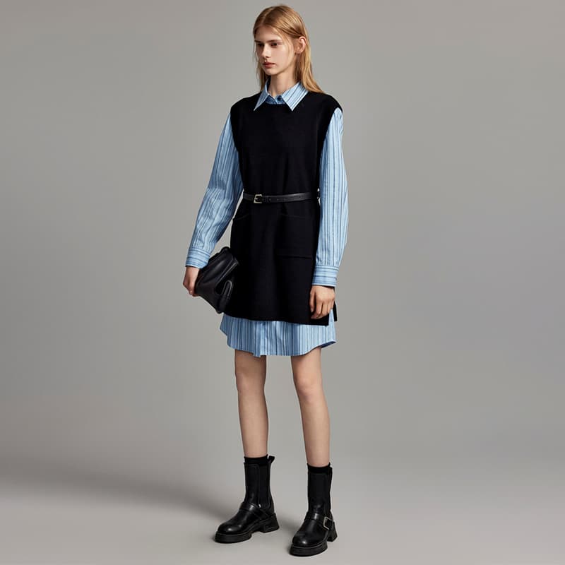 ELLE Two Piece Skirt Sets Lapel Moderate Mid Length
