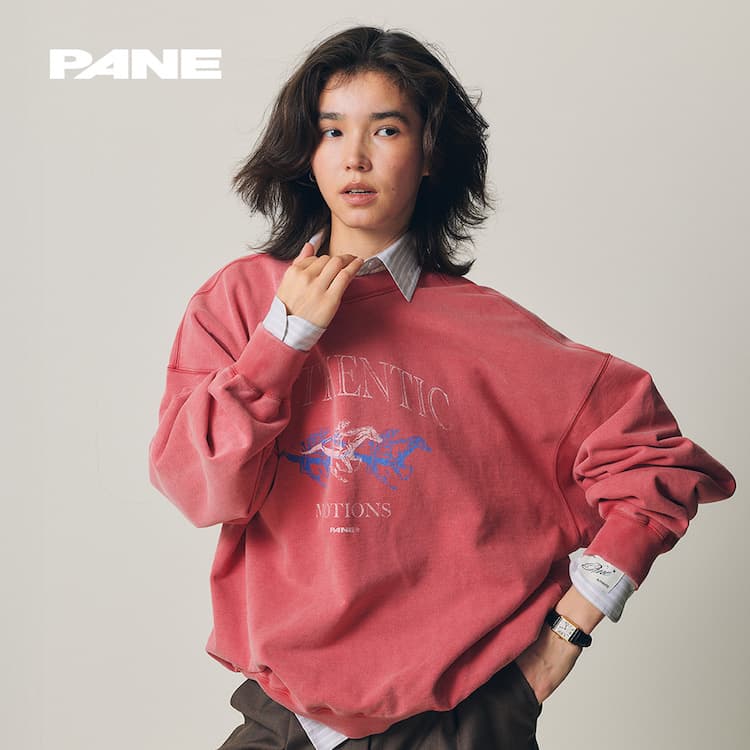 PANE Spring Crew Neck Sweatshirt Vintage Red