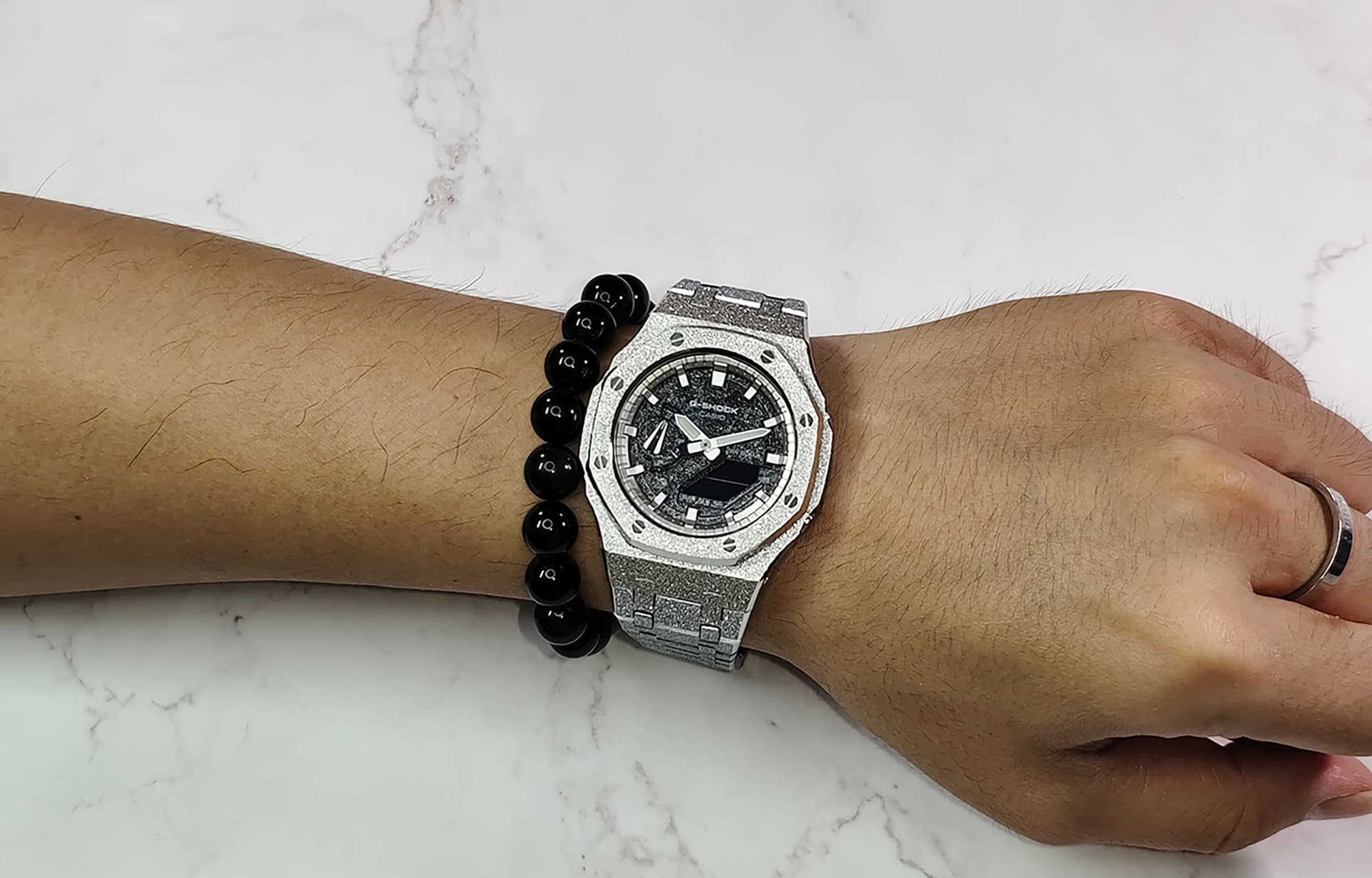 CASIO Custom Collection Quartz Movement Stainless Steel Strap Watch Black Dial