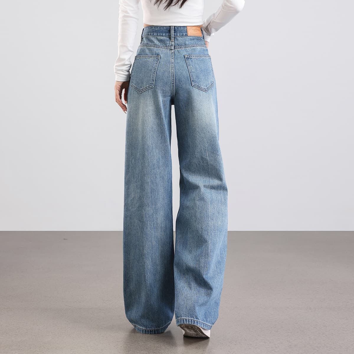 Tonlion Jeans Blue Tone Moderate Wide Leg