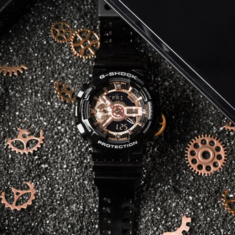 G SHOCK YOUTH Collection 200m Waterproof Quartz Movement Resin Strap Watch Black Dial