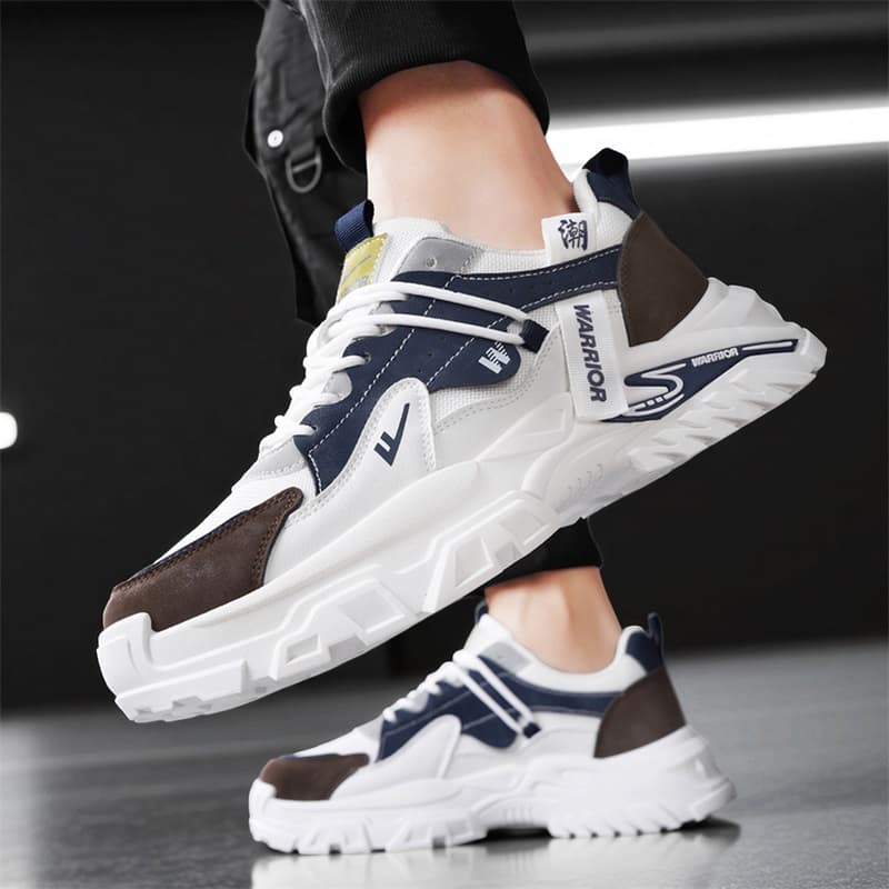 Warrior Coverage Moisture Wicking Chunky White Dark Blue Brown