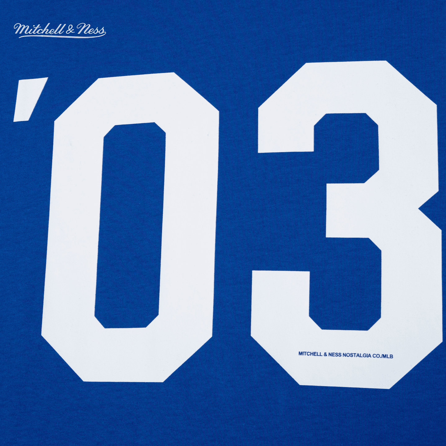 Mitchell Ness X MLB TShirts Blue Crew Neck Moderate
