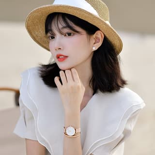 Daniel Wellington PETITE Collection Wrist Quartz Movement Stainless Steel Watchband Black Dial