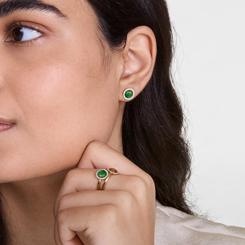 Daniel Wellington Tiger's Eye Stone Stud Earrings
