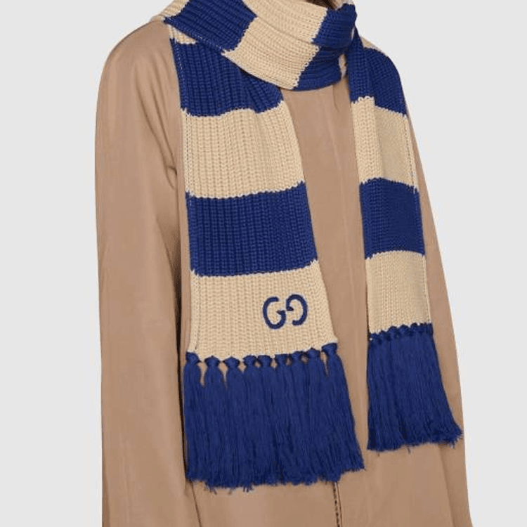 GUCCI Silk, Modal Knit Blue/Khaki