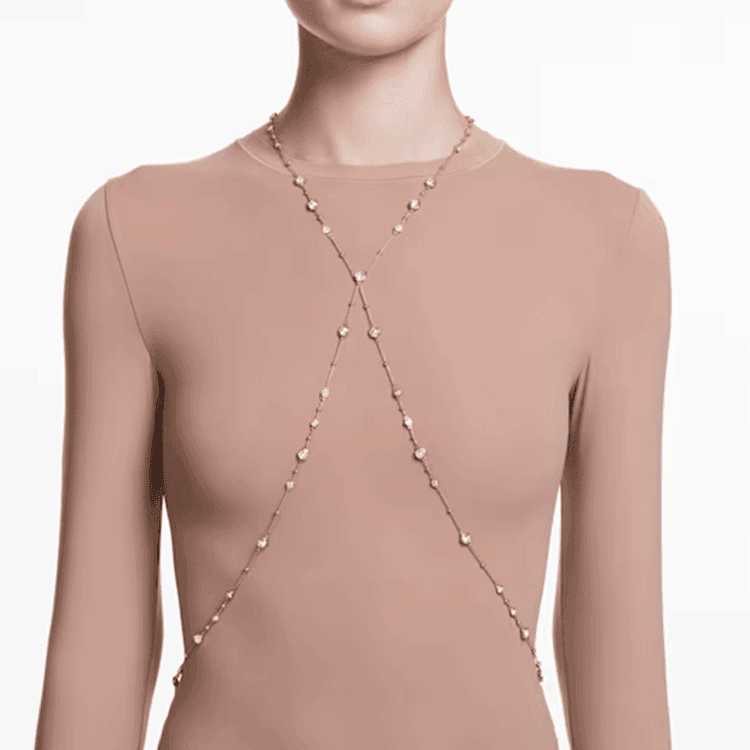 Swarovski Faux Crystal Body Chains Gold