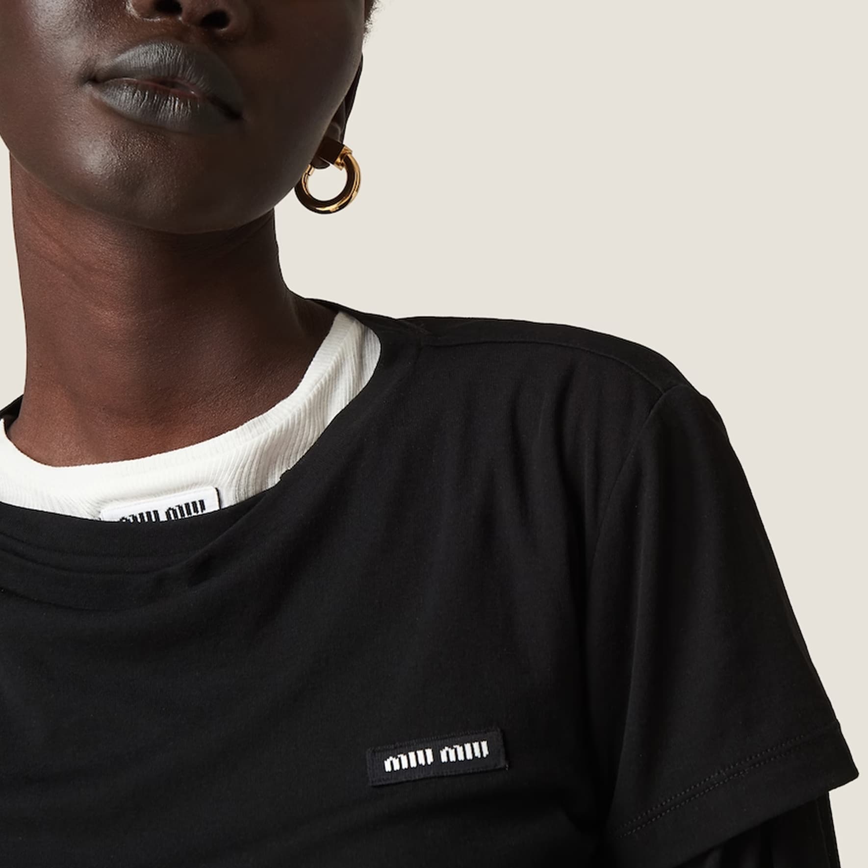 Miu Miu logoembroidered Tshirt