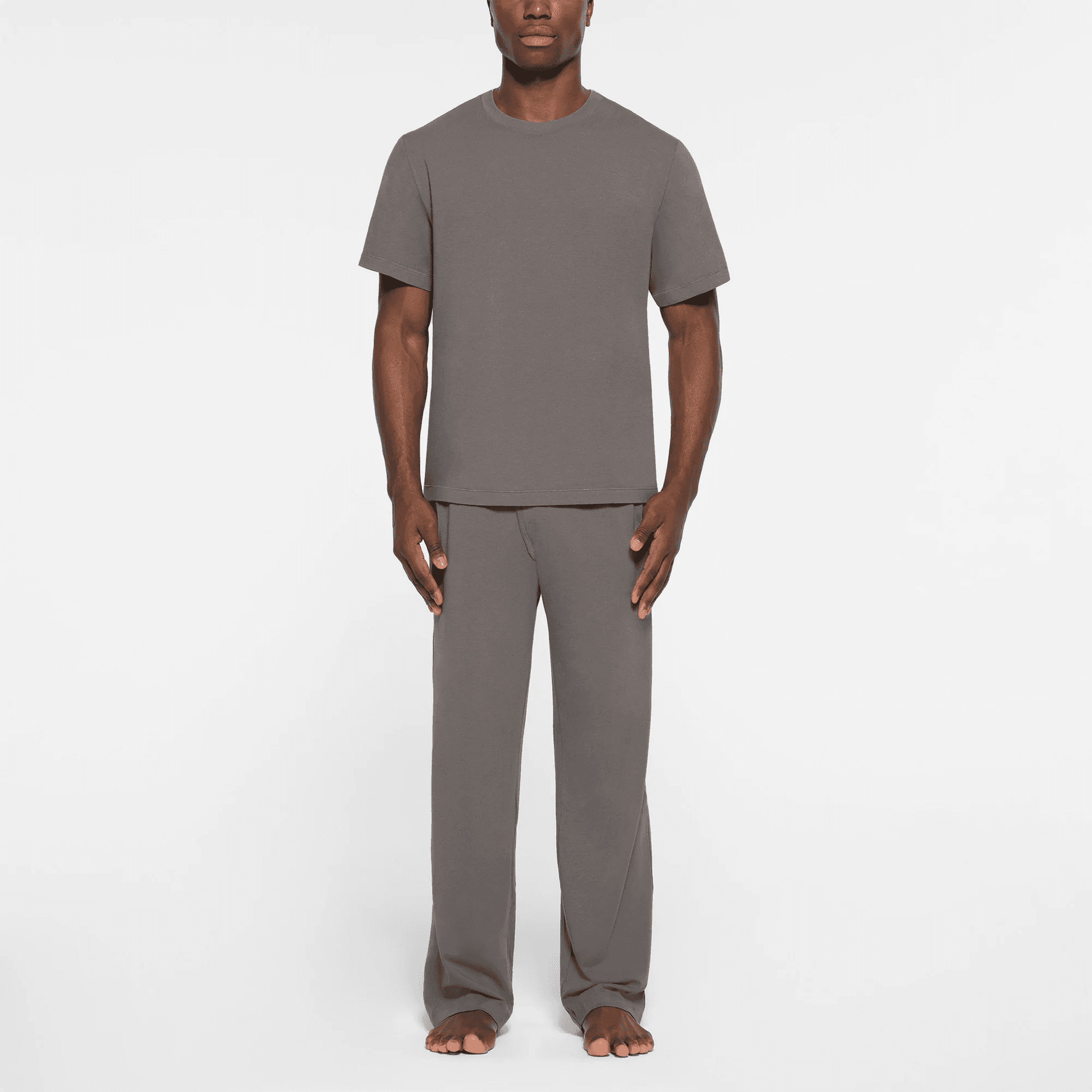 SKIMS JERSEY SLEEP MENS T SHIRT Pajama WASHED GUNMETAL/Washable Bronze
