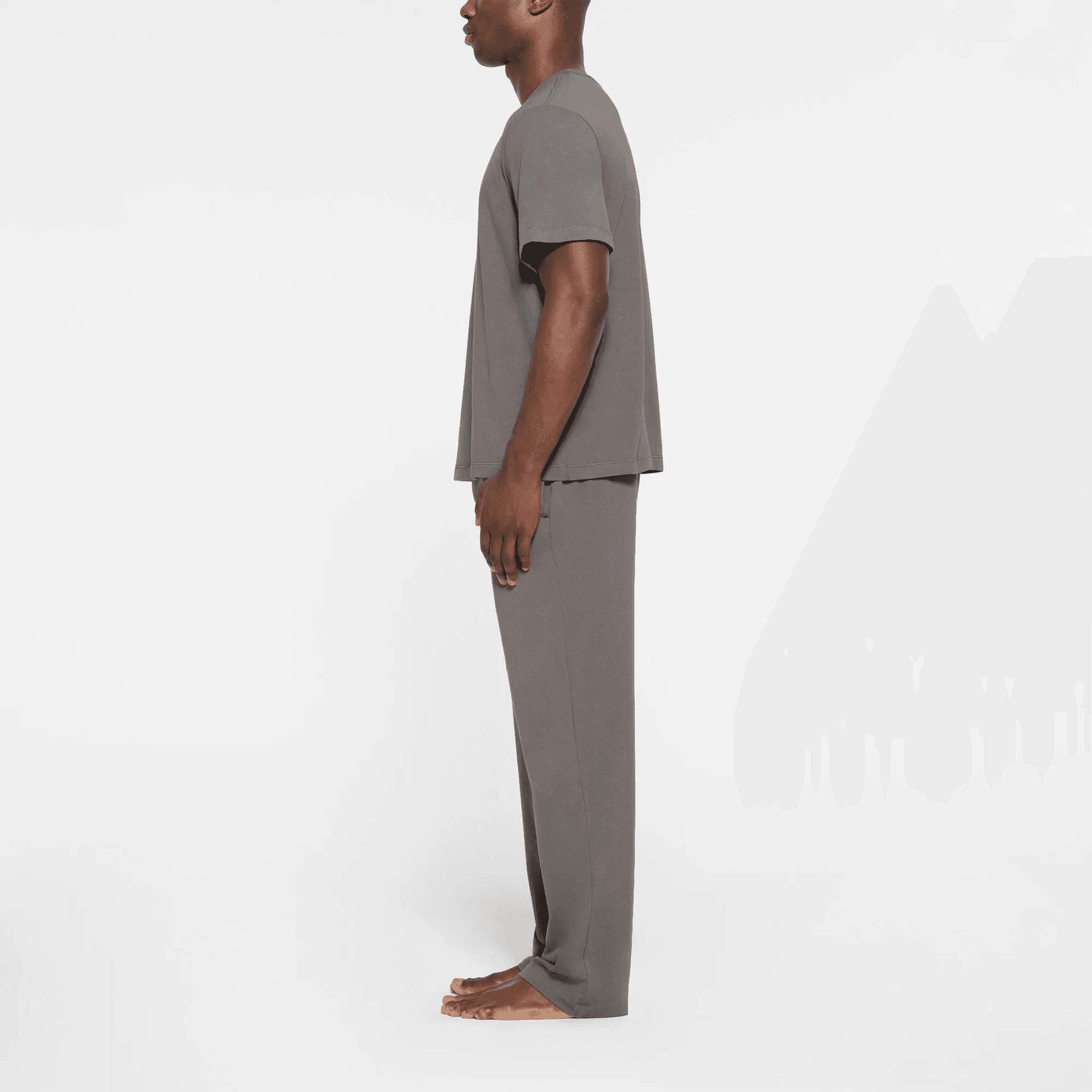 SKIMS JERSEY SLEEP MENS T SHIRT Pajama WASHED GUNMETAL/Washable Bronze