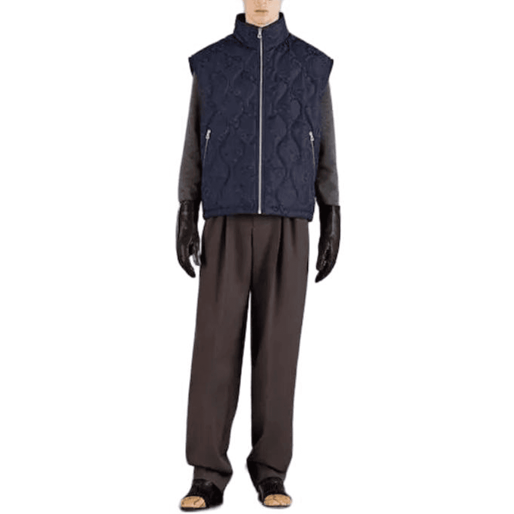 GUCCI Vests Blue Stand Collar Moderate Straight Fit