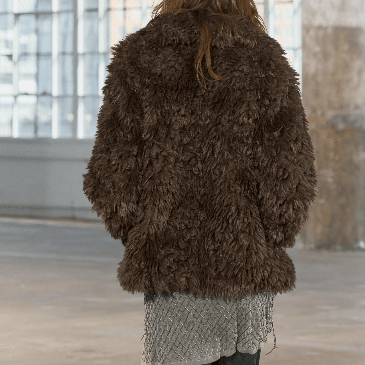 ZARA ZW Velvet feel Coat Chocolate