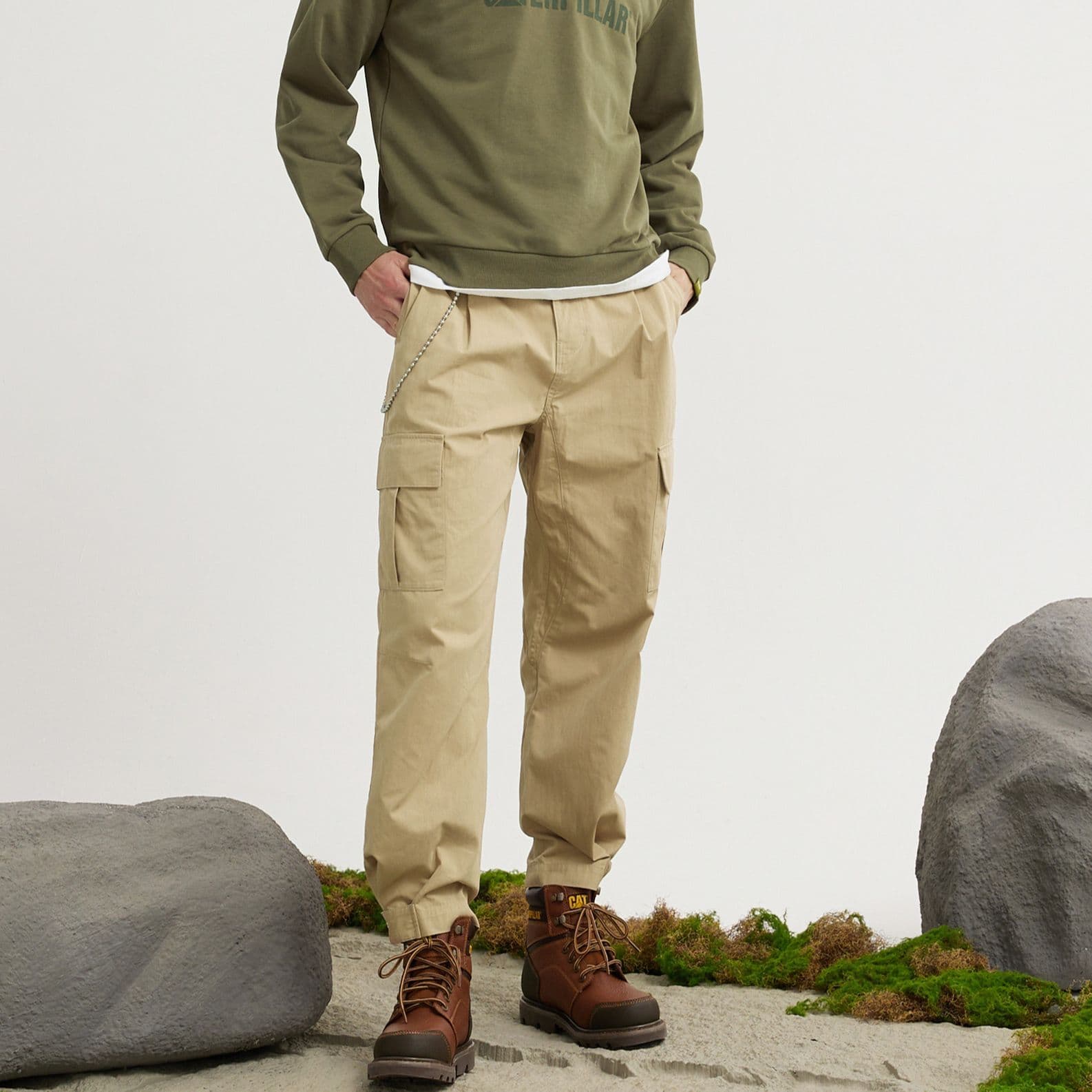 CAT Allerton Collection Thermal Crew Outdoor Brown Red