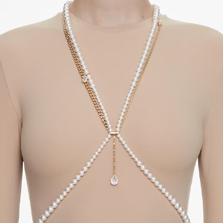 Swarovski Faux Crystal Body Chains White