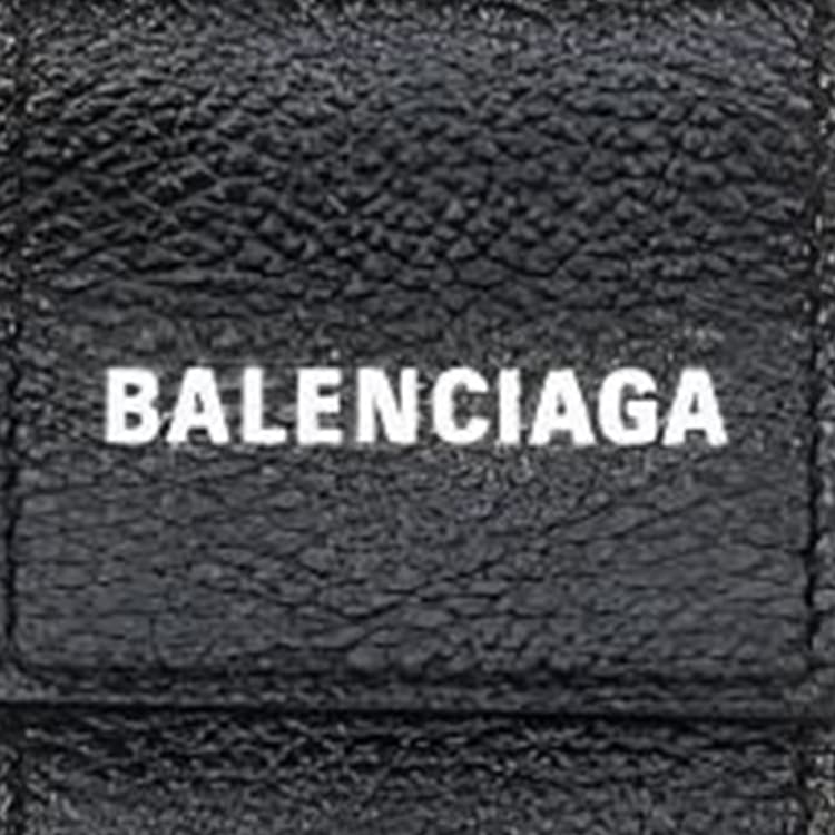 Balenciaga Grain Calfskin Earphone Case Black